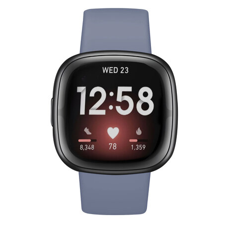 Fitbit Versa 4 siliconen classic bandje grijsblauw Smartwatchbanden