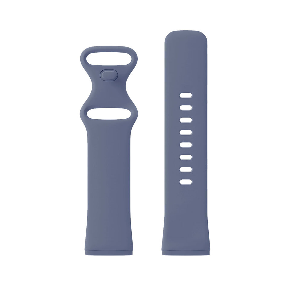 Strap-it® Strap-it Fitbit Versa 4 siliconen classic bandje (grijsblauw)