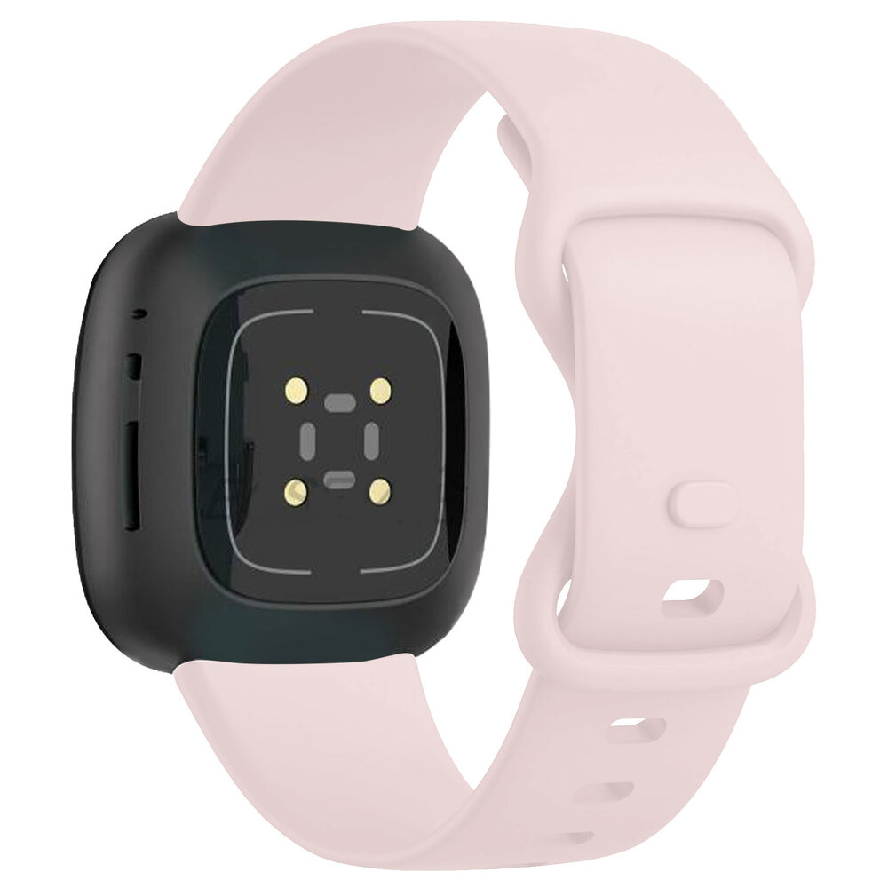 Strap-it® Strap-it Fitbit Versa 4 siliconen classic bandje (zandroze)