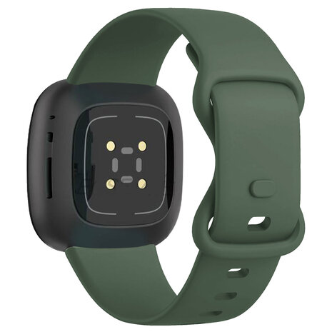 Strap-it® Strap-it Fitbit Versa 4 siliconen classic bandje (donkergroen)