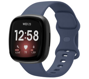 Strap-it® Fitbit Versa 4 siliconen classic bandje (donkerblauw)