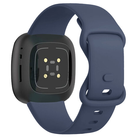 Strap-it® Strap-it Fitbit Versa 4 siliconen classic bandje (donkerblauw)