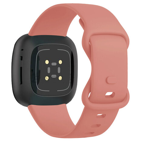 Strap-it® Strap-it Fitbit Versa 4 siliconen classic bandje (roze)