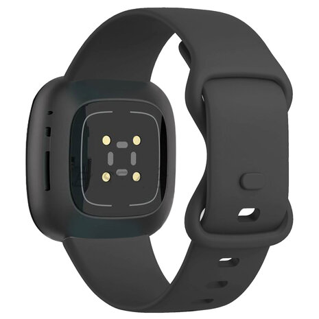 Strap-it® Strap-it Fitbit Sense siliconen classic bandje (zwart)