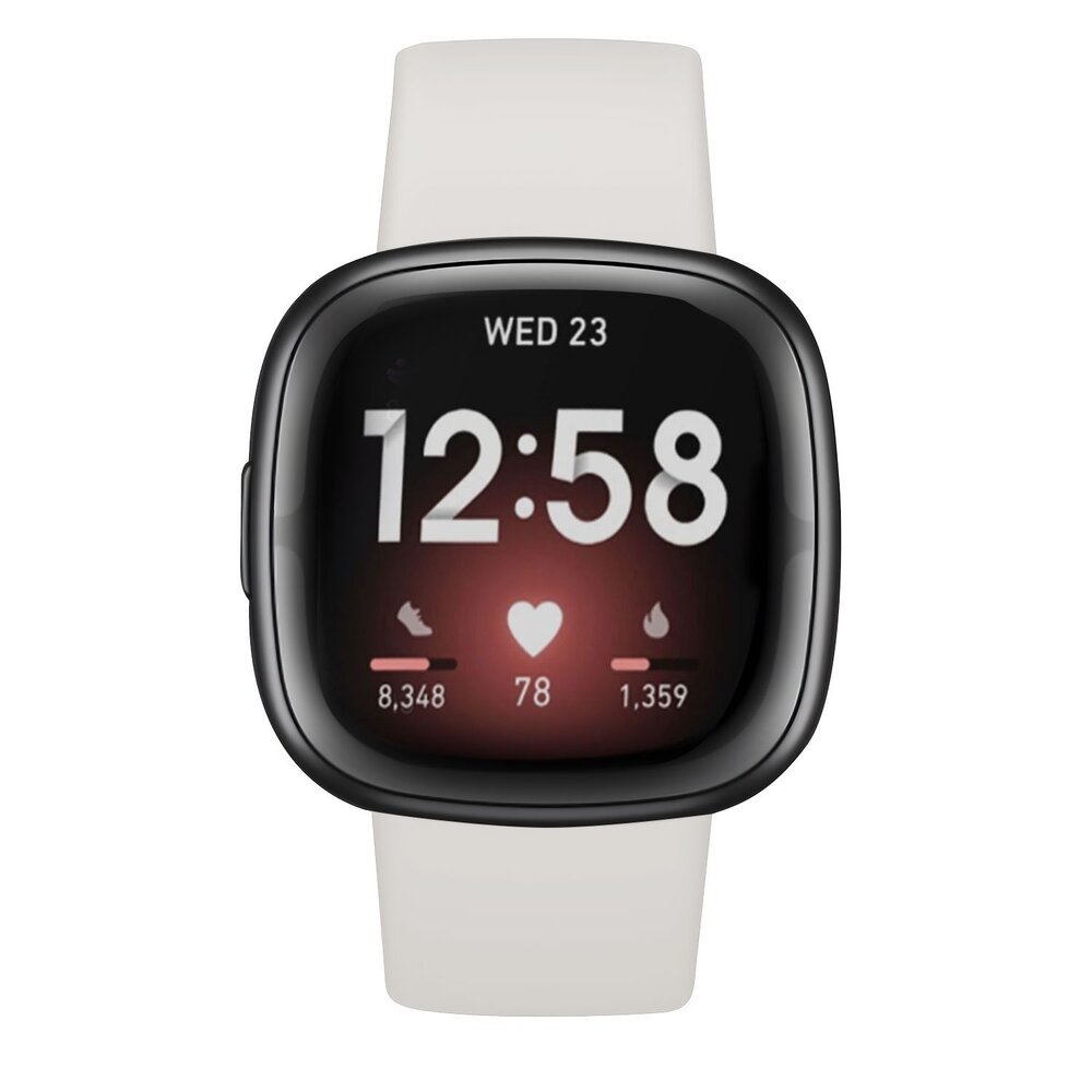 Strap-it® Strap-it Fitbit Sense siliconen classic bandje (lichtbeige)