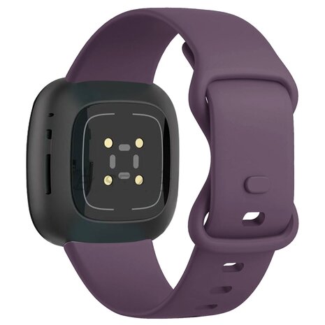 Strap-it® Strap-it Fitbit Sense siliconen classic bandje (donkerpaars)