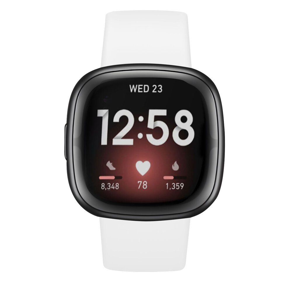 Strap-it® Strap-it Fitbit Sense siliconen classic bandje (wit)