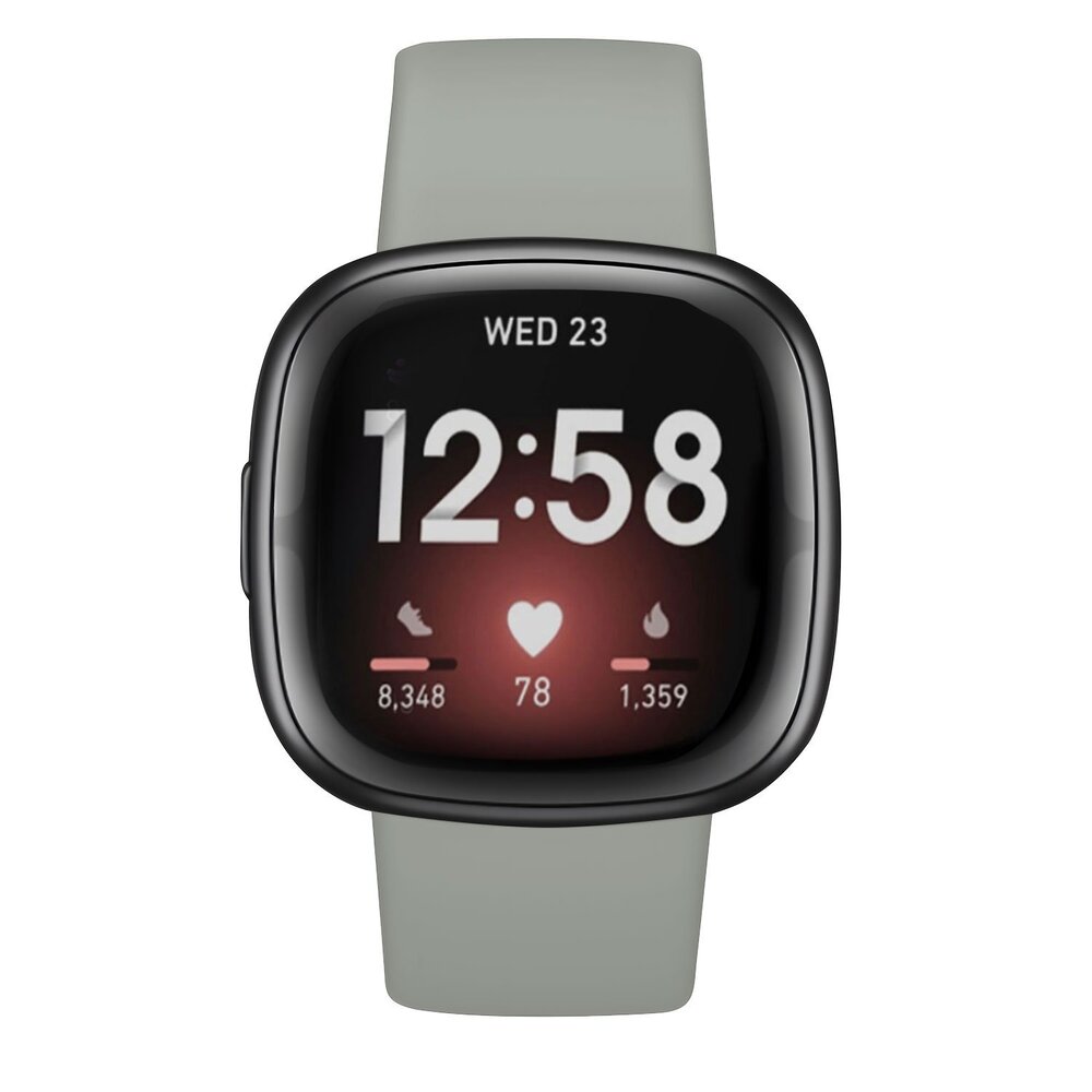 Strap-it® Strap-it Fitbit Sense siliconen classic bandje (grijs)