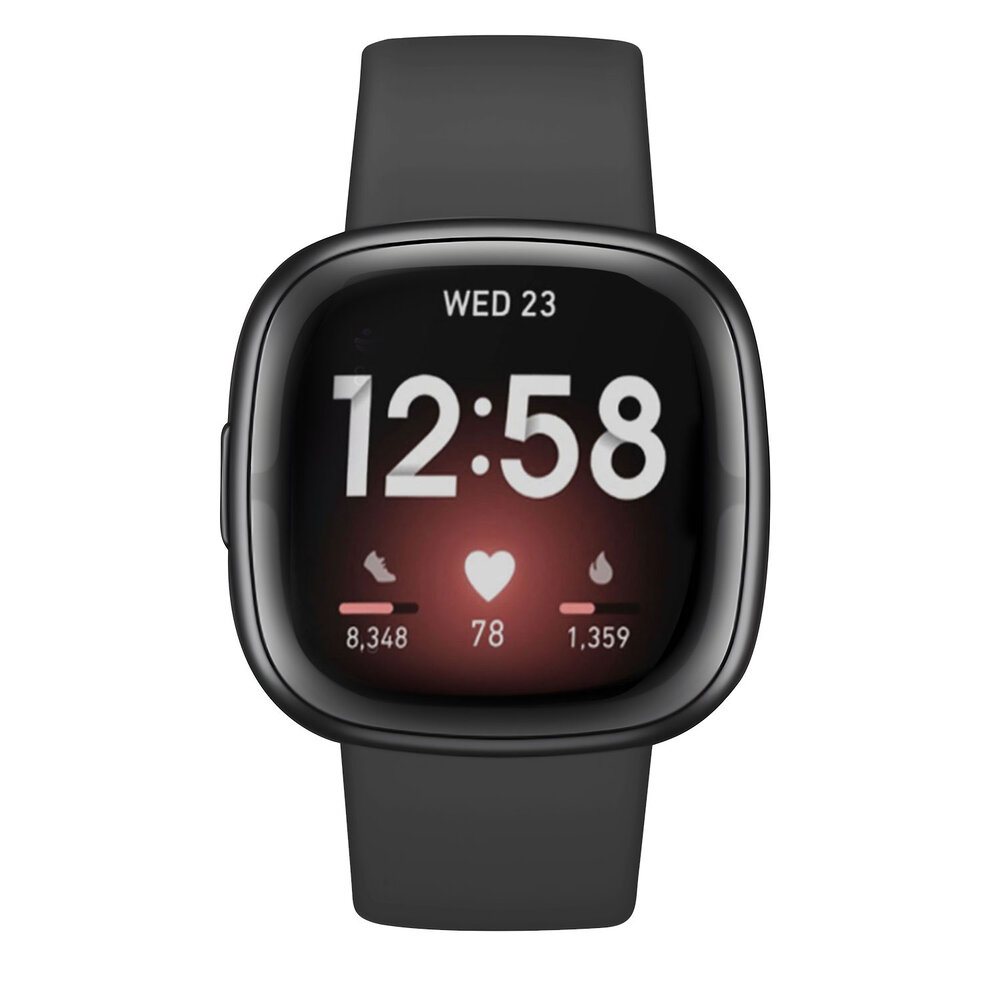 Strap-it® Strap-it Fitbit Sense 2 siliconen classic bandje (zwart)