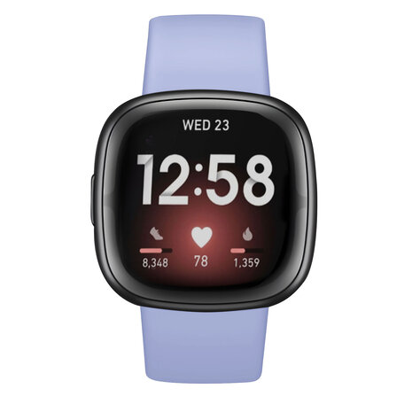 Strap-it® Strap-it Fitbit Sense 2 siliconen classic bandje (lavendel)