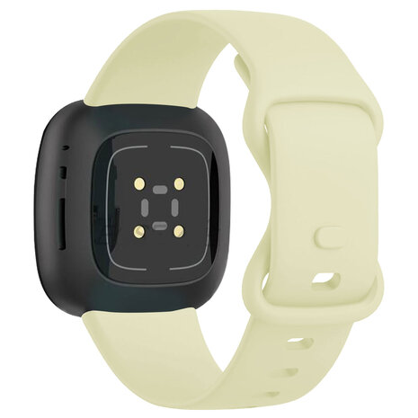 Strap-it® Strap-it Fitbit Sense 2 siliconen classic bandje (lichtgeel)