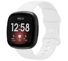 Strap-it® Fitbit Sense 2 siliconen classic bandje (wit)