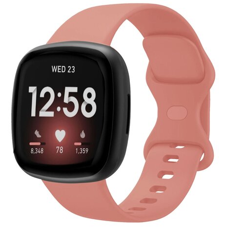 Strap-it® Strap-it Fitbit Sense 2 siliconen classic bandje (roze)
