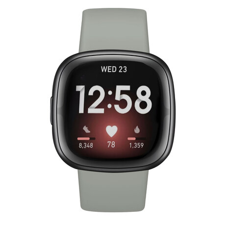 Strap-it® Strap-it Fitbit Sense 2 siliconen classic bandje (grijs)