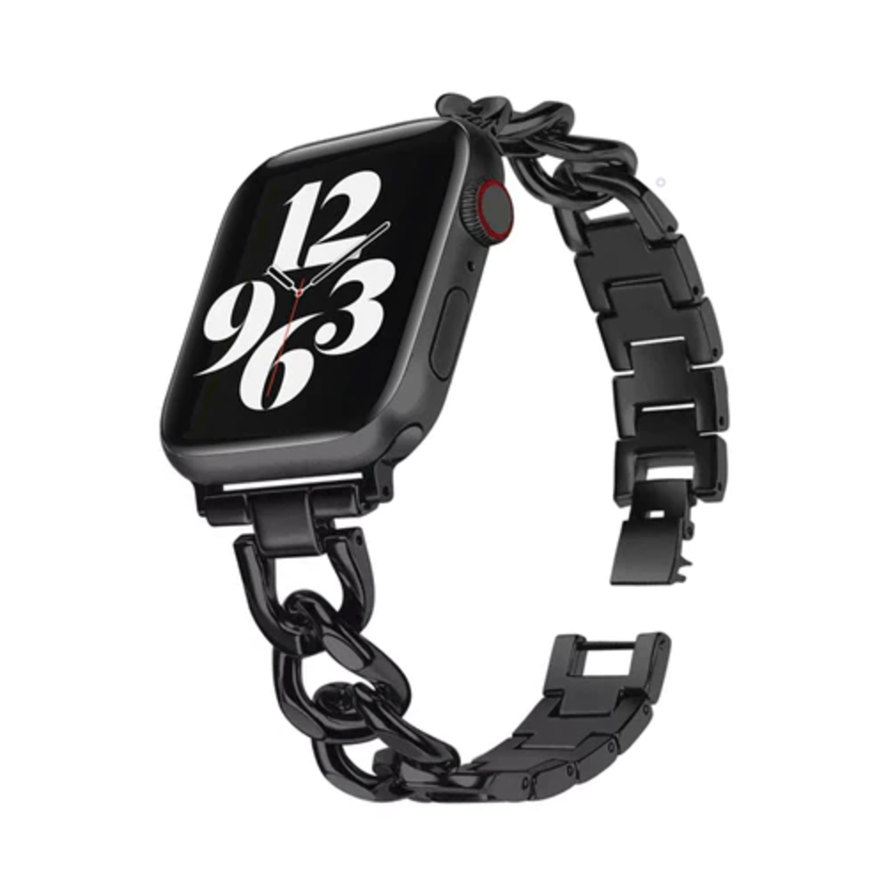 Strap-it® Strap-it Apple Watch steel chain band (zwart)