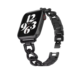 Strap-it® Apple Watch steel chain band (zwart)