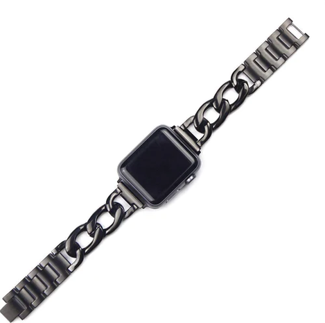 Strap-it® Strap-it Apple Watch steel chain band (zwart)