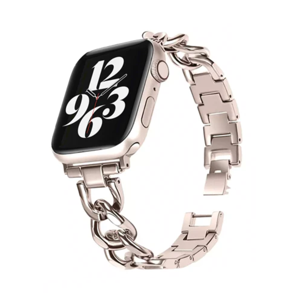 Strap it Strap it Apple Watch steel chain band sterrenlicht