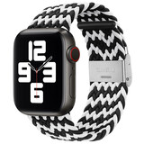 Strap-it® Apple Watch gevlochten bandje (zwart/wit)