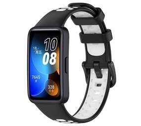 Strap-it® Huawei Band 8 sport bandje (zwart/wit) Strap-it® Huawei Band 8 sport bandje (zwart/wit)