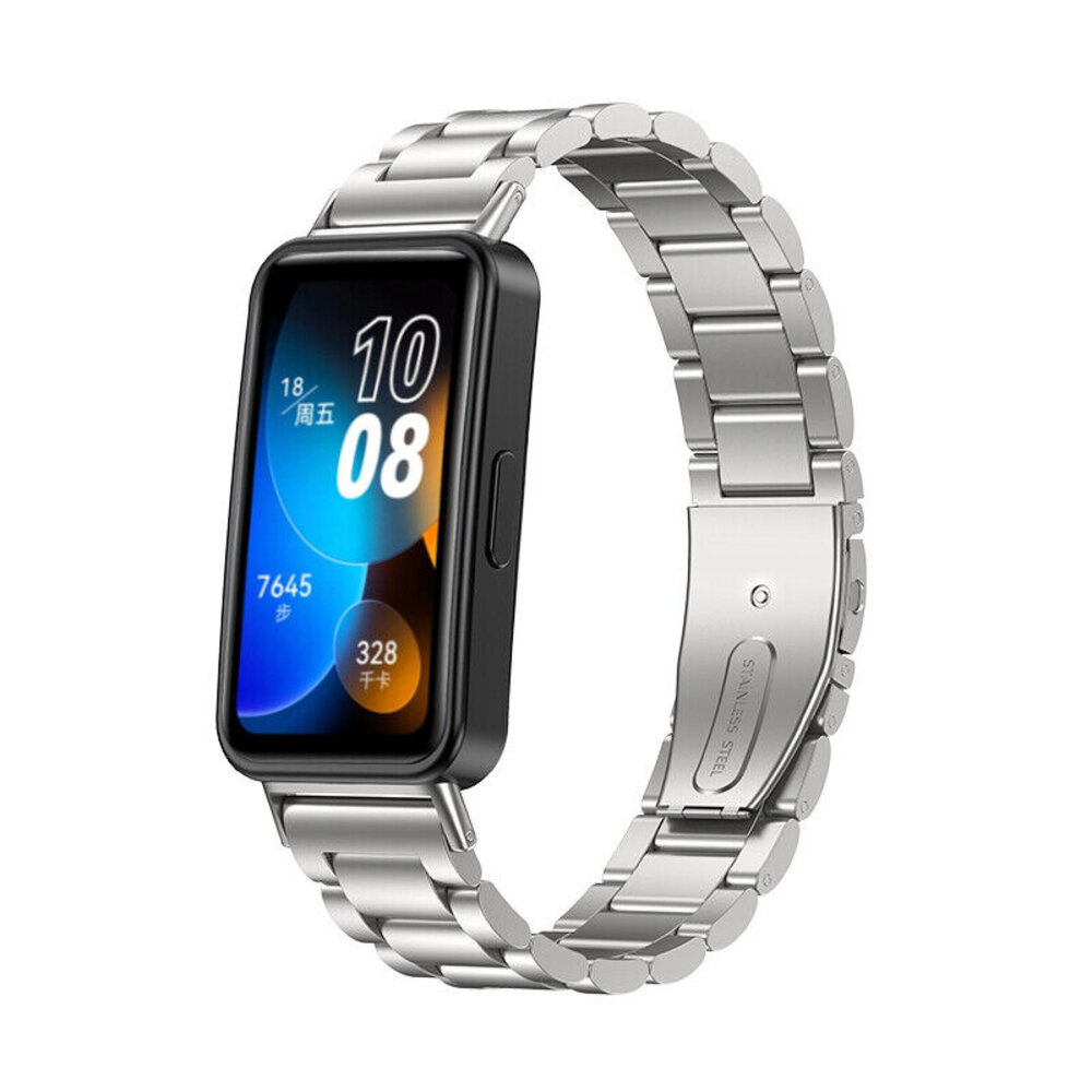 Strap-it® Strap-it Huawei Band 8 stalen band (zilver) Strap-it® Strap-it Huawei Band 8 stalen band (zilver)