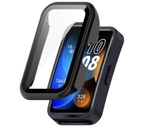 Strap-it® Huawei Band 8 PC case met glas (zwart)