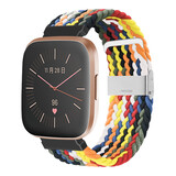 Strap-it® Fitbit Versa gevlochten bandje (kleurrijk)