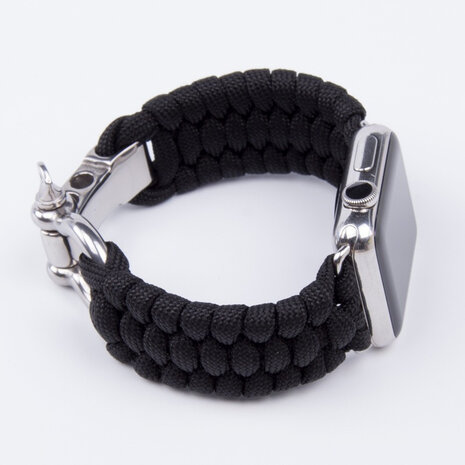 Strap-it® Strap-it Apple Watch nylon rope bandje (zwart)