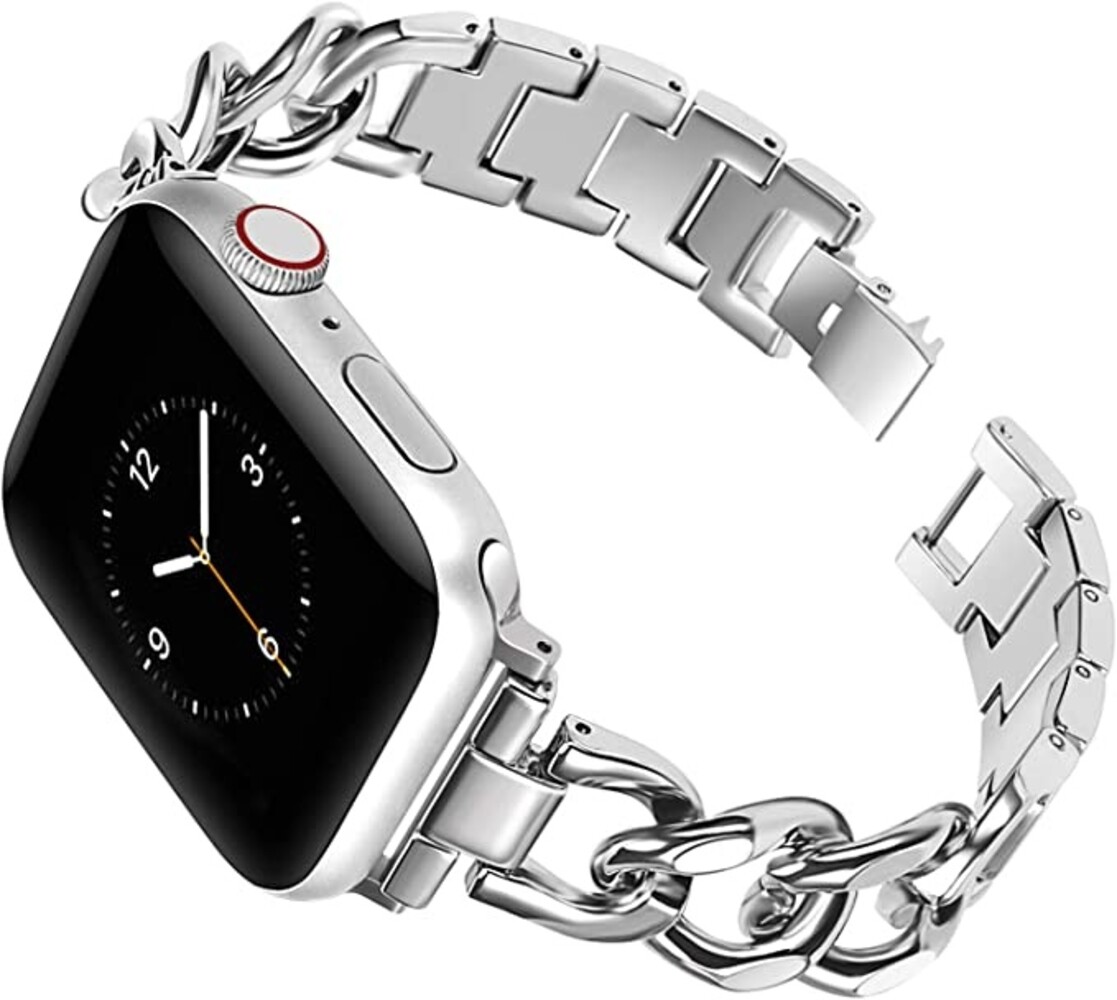 Strap-it® Strap-it Apple Watch steel chain band (zilver) Strap-it® Strap-it Apple Watch steel chain band (zilver)
