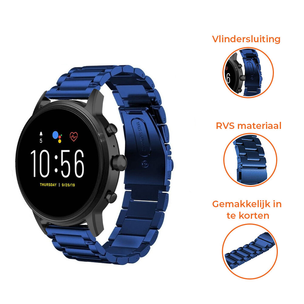 Strap-it® Strap-it Fossil Gen 5 stalen band (blauw)