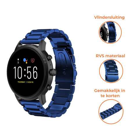 Strap-it® Strap-it Fossil Gen 5 stalen band (blauw)