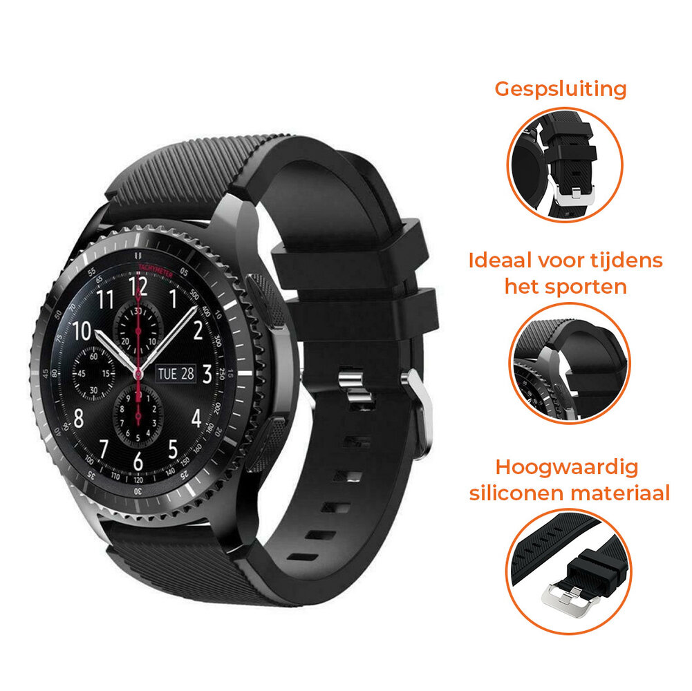 Strap-it® Strap-it Samsung Galaxy Watch siliconen bandje 46mm (zwart)