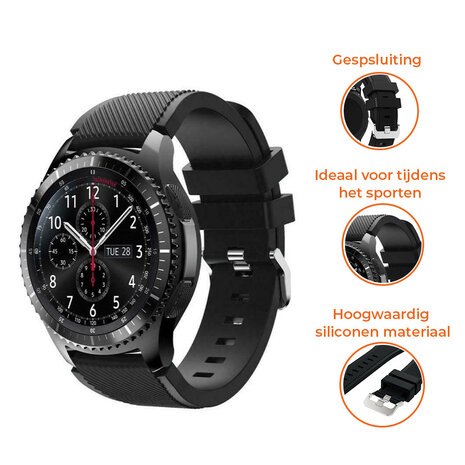 Strap-it® Strap-it Samsung Galaxy Watch siliconen bandje 46mm (zwart)