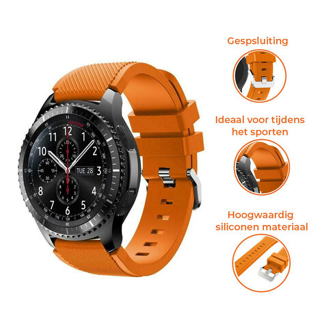Strap-it® Strap-it Samsung Galaxy Watch siliconen bandje 46mm (oranje)
