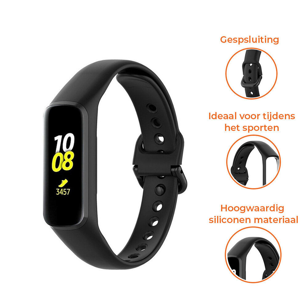 Strap-it® Strap-it Samsung Galaxy Fit 2 siliconen bandje (zwart)