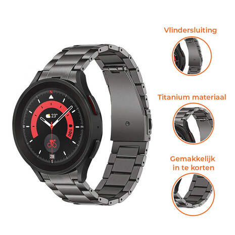 Strap-it® Strap-it Samsung Galaxy Watch 5 Pro titanium bandje (grafiet)