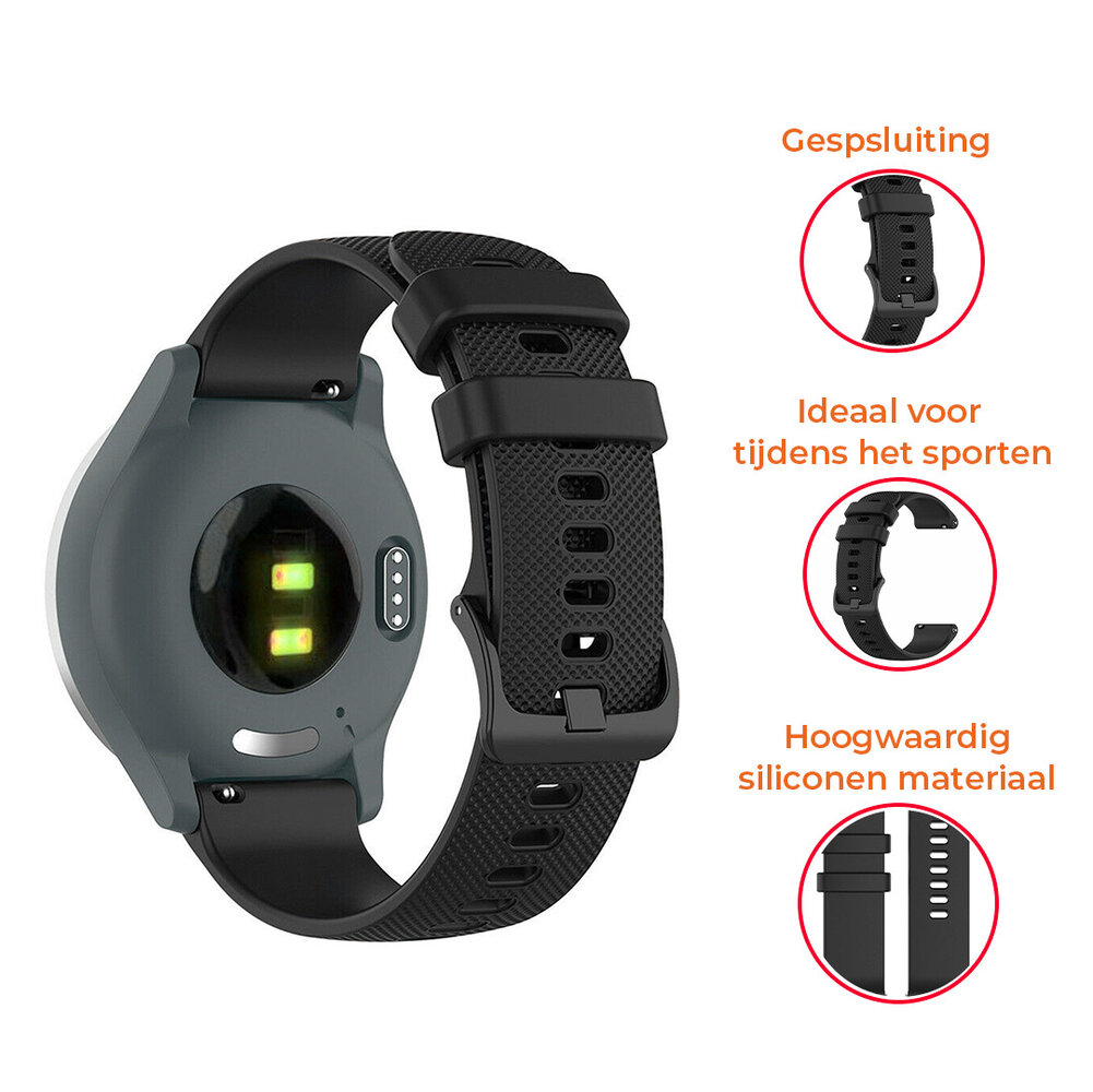 Strap-it® Strap-it siliconen horlogeband 18mm universeel (zwart)