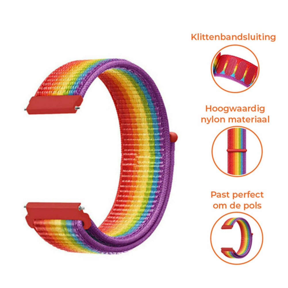 Strap-it® Strap-it OnePlus Watch nylon band (regenboog)