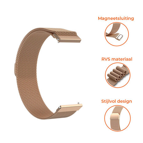 Strap-it® Strap-it Fossil Gen 5 Milanese band (rosé goud)