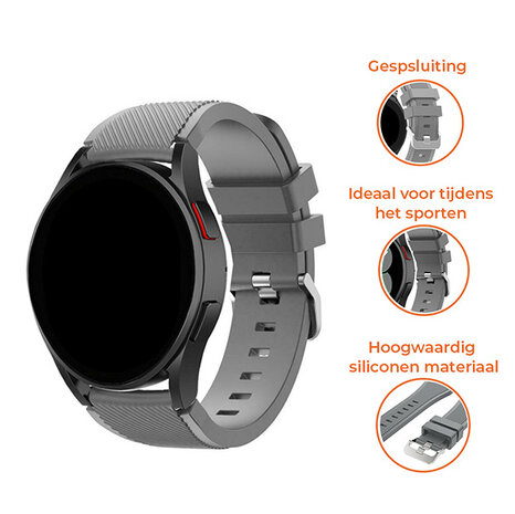 Strap-it® Strap-it Samsung Galaxy Watch 5 - 40mm siliconen bandje (grijs)