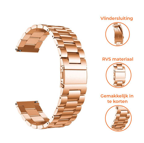 Strap-it® Strap-it Polar Unite stalen band (rosé goud)