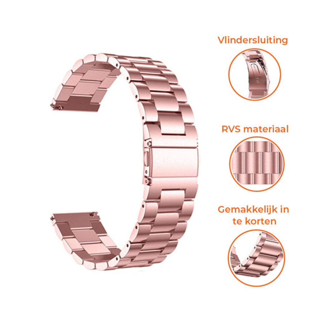 Strap-it® Strap-it Amazfit GTS 3 stalen band (rosé pink) Strap-it® Strap-it Amazfit GTS 3 stalen band (rosé pink)