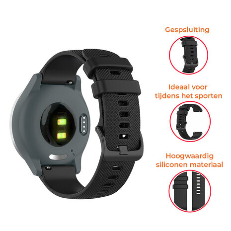 Strap-it® Strap-it Fossil Gen 5e - 42mm siliconen bandje (zwart)