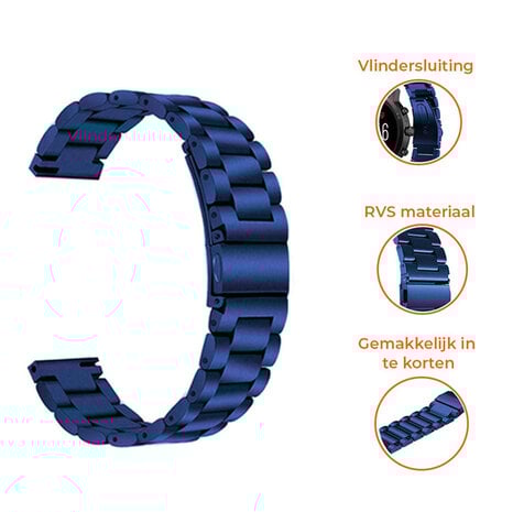 Strap-it® Strap-it Samsung Galaxy Watch stalen band 46mm (blauw)
