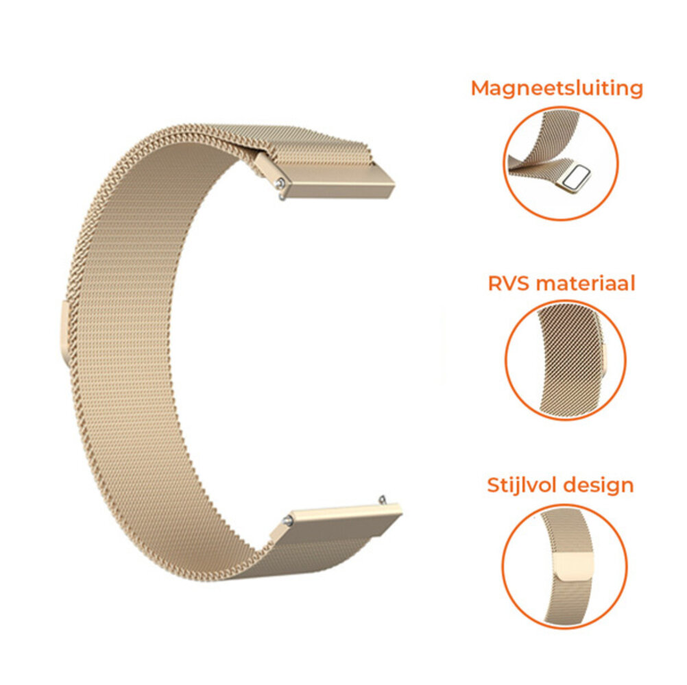 Strap-it® Strap-it Fossil Gen 6 - 44mm Milanese band (champagne)