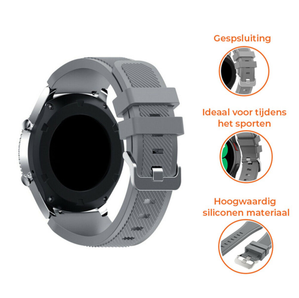 Strap-it® Strap-it Huawei Watch GT 3 Pro 43mm siliconen bandje (grijs) Strap-it® Strap-it Huawei Watch GT 3 Pro 43mm siliconen bandje (grijs)