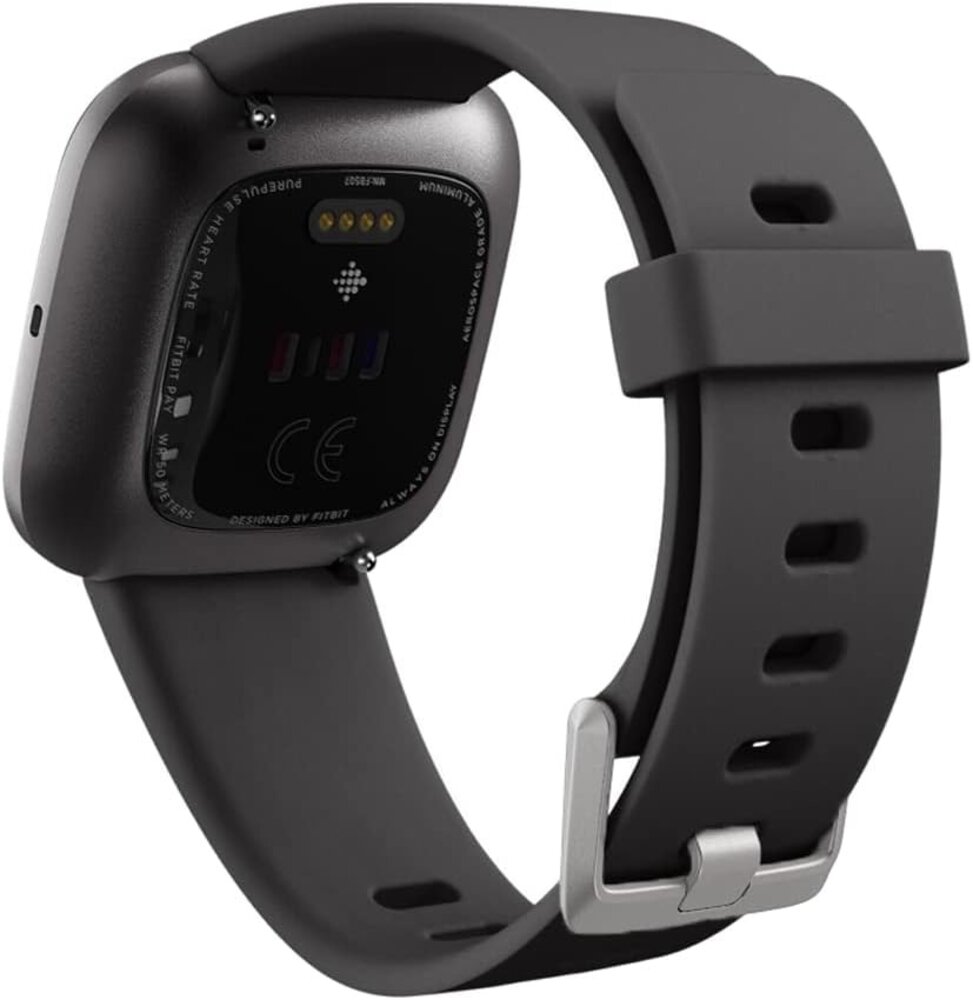 Strap-it® Strap-it Fitbit Versa silicone band (zwart)