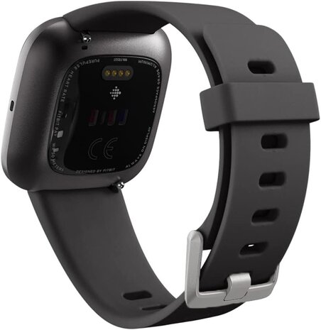 Strap-it® Strap-it Fitbit Versa silicone band (zwart)