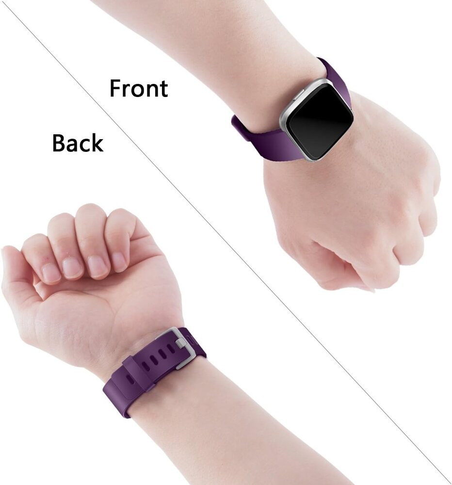 Strap-it® Strap-it Fitbit Versa silicone band (donkerpaars)