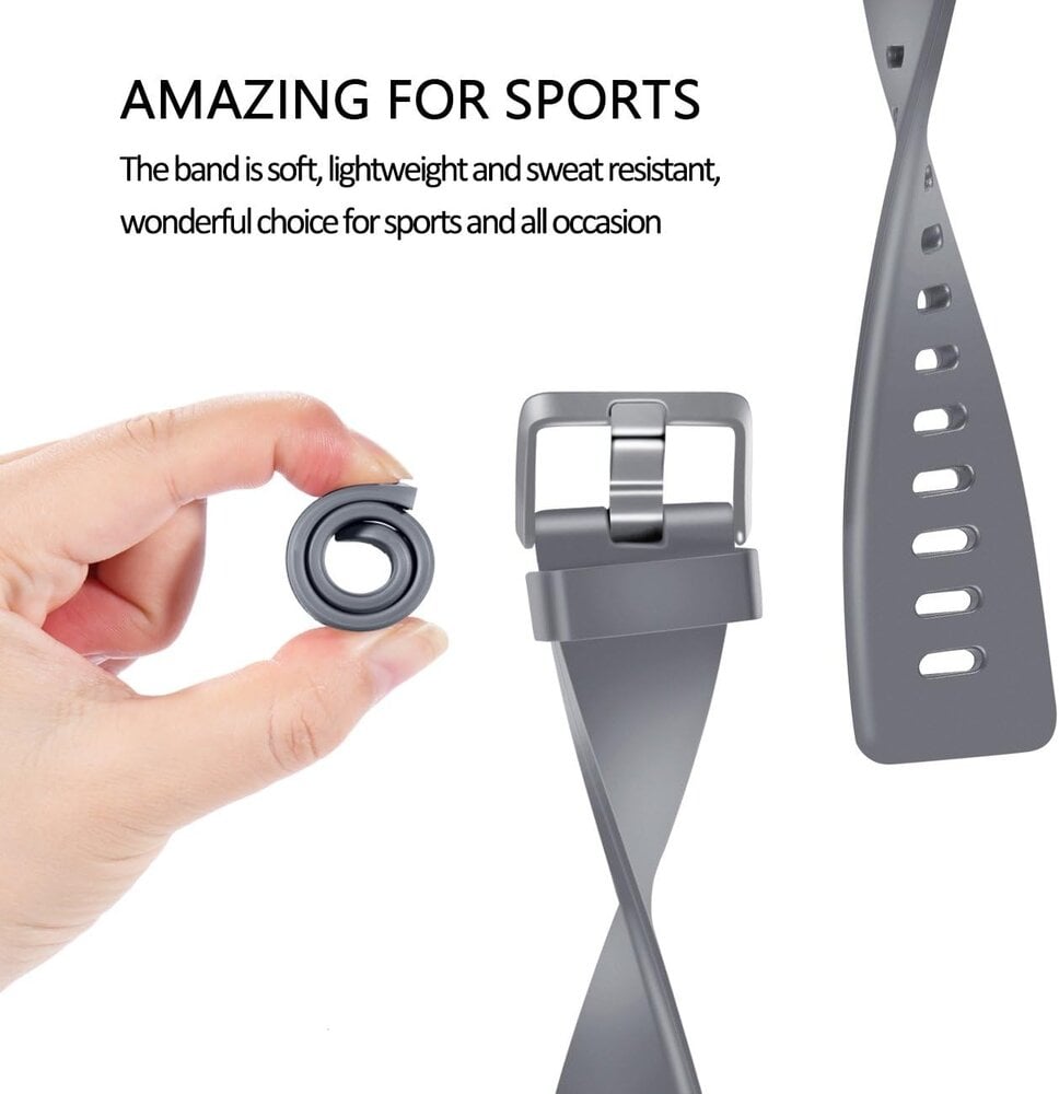 Strap-it® Strap-it Fitbit Versa silicone band (grijs)